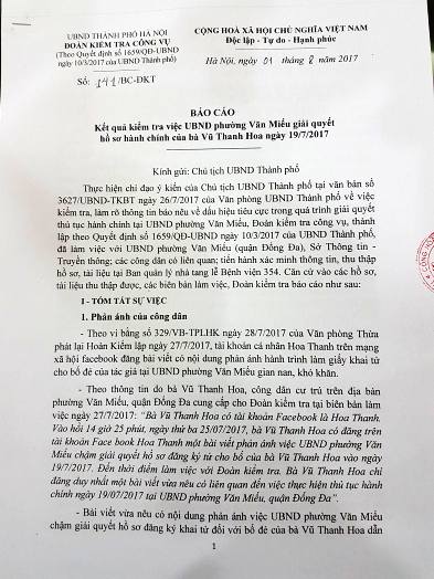 Kết quả kiểm tra vụ cán bộ phường Văn Miếu phiền nhiễu làm giấy khai tử ảnh 1